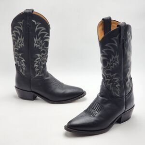 Tony Lama Segar 12" Western Black Onyx Cowboy Boots Men's Size 7.5